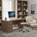 Sedia da scrivania senza braccioli con ruote, sedia da studio compatta girevole regolabile in altezza con schienale traspirante, grigio