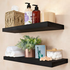 Sorbus 2 Pack 16 Solid Wood Floating Shelves - for Bathroom Decor, Books, Bedroom & Living Room