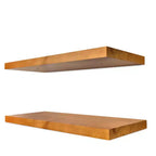 Confezione da 2 mensole galleggianti in legno massello da 40 cm - per arredo bagno, libri, camera da letto e soggiorno