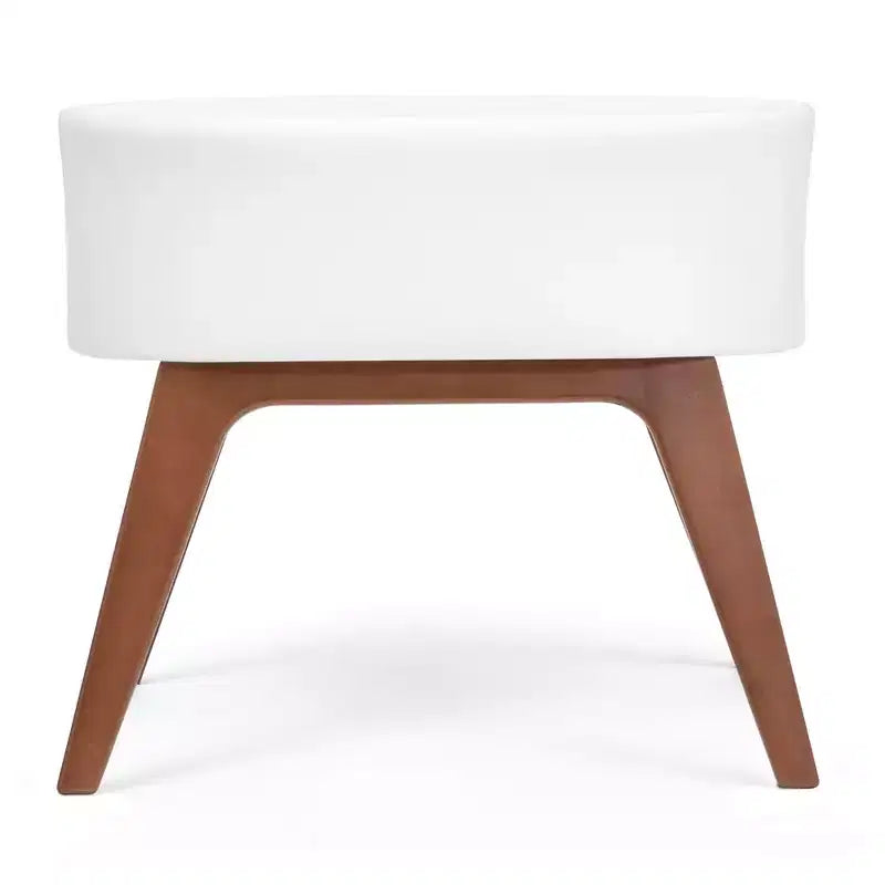 Culla portatile Aero con gambe in legno, bianca