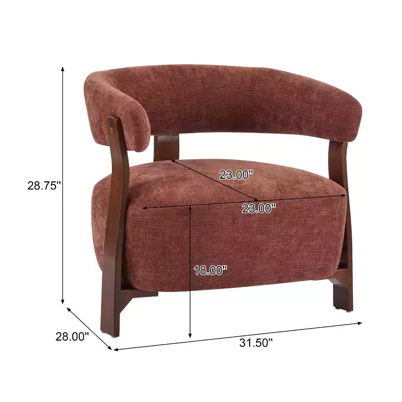 Poltrona moderna imbottita Arnaud in legno curvato