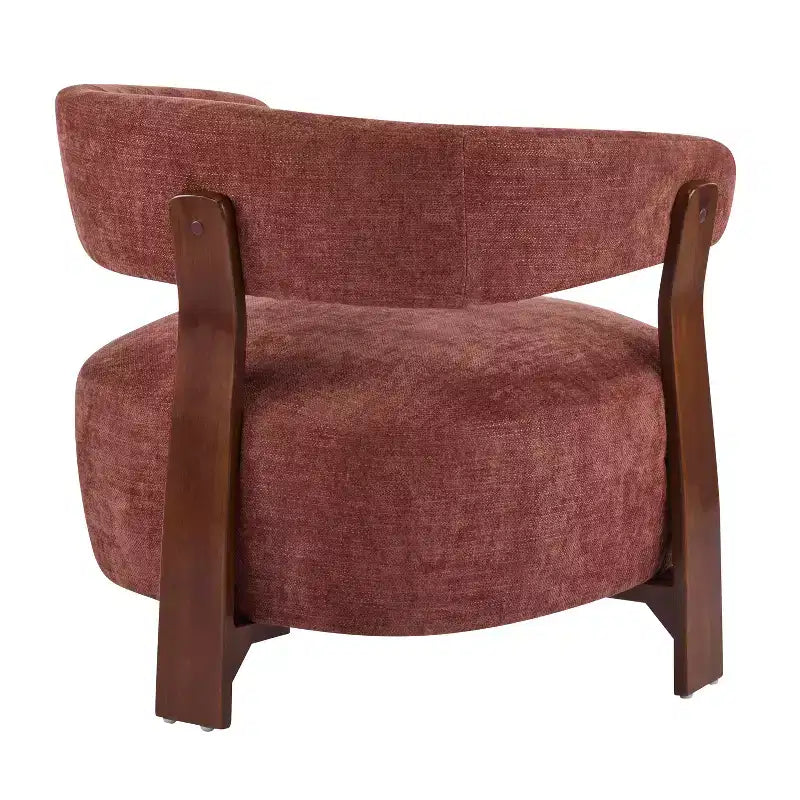 Poltrona moderna imbottita Arnaud in legno curvato