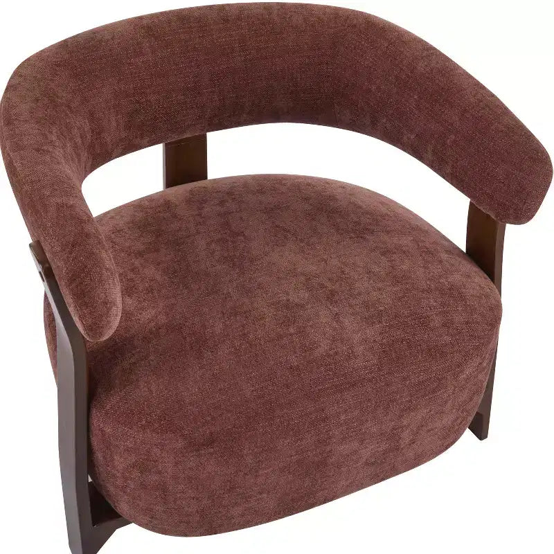 Poltrona moderna imbottita Arnaud in legno curvato