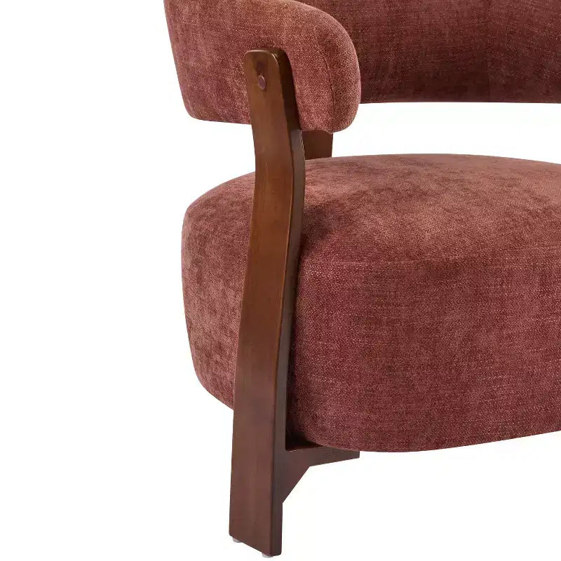 Poltrona moderna imbottita Arnaud in legno curvato