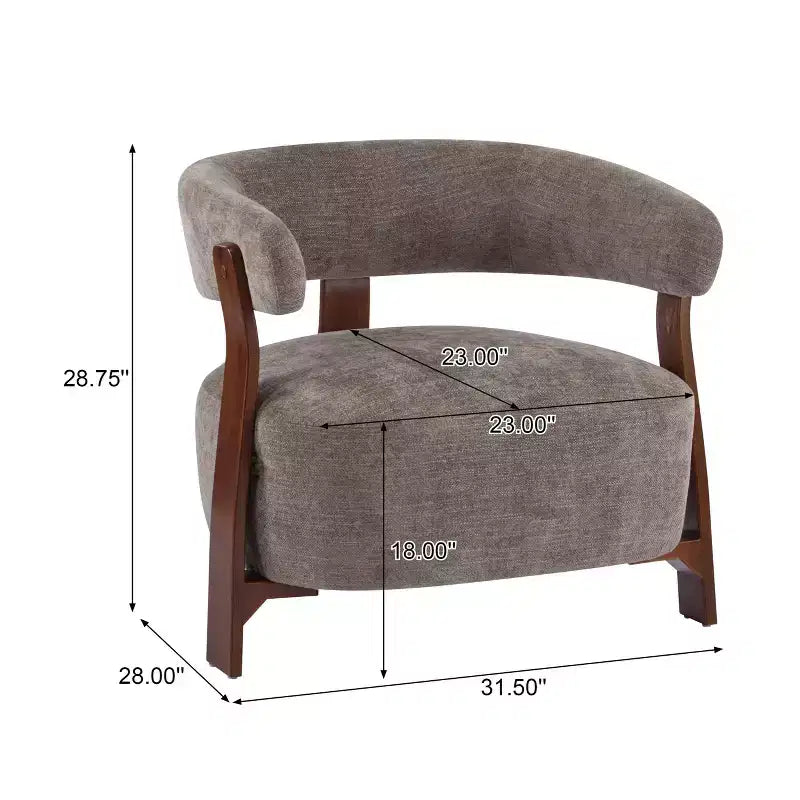Poltrona moderna imbottita Arnaud in legno curvato