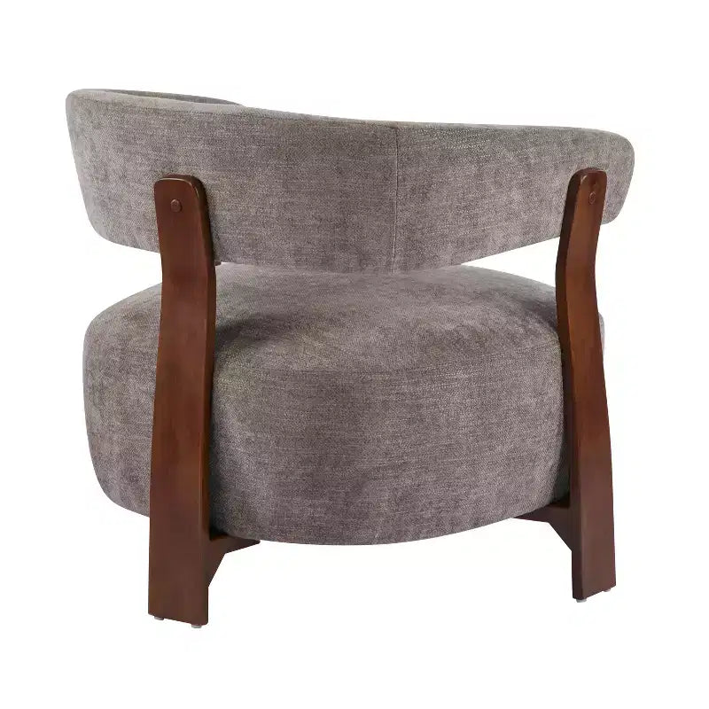 Poltrona moderna imbottita Arnaud in legno curvato