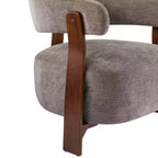 Poltrona moderna imbottita Arnaud in legno curvato