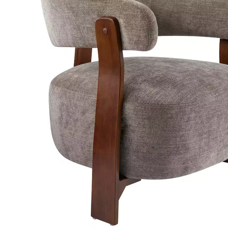 Poltrona moderna imbottita Arnaud in legno curvato