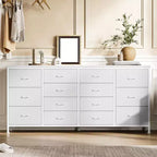 COZONY 14-Drawer Fabric TV Stand, Long Entertainment Center with Storage for Living Room Bedroom Entryway