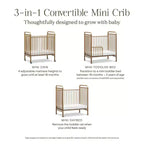 Culla Mini in Metallo Convertibile 3-in-1 Abigail