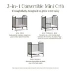 Culla Mini in Metallo Convertibile 3-in-1 Abigail