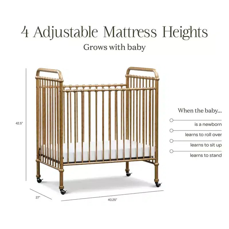 Culla Mini in Metallo Convertibile 3-in-1 Abigail