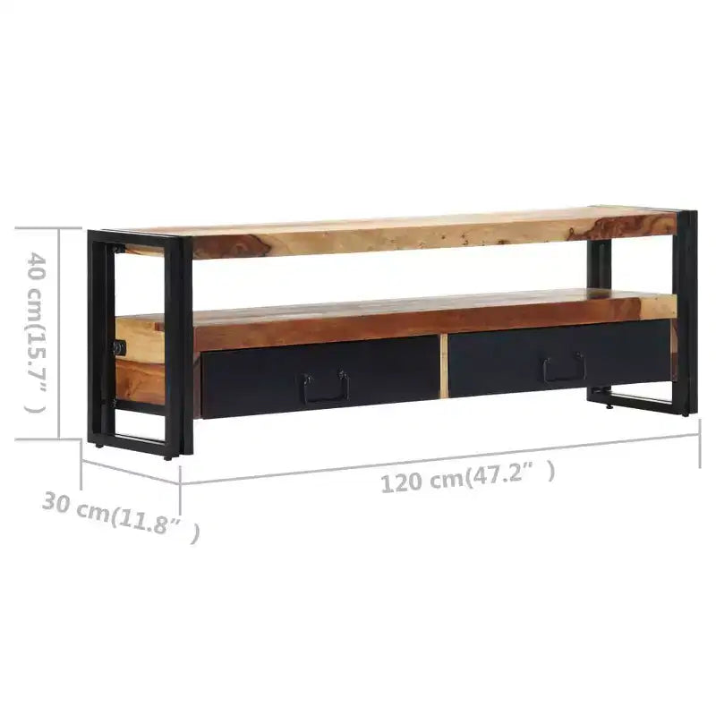Mobile TV Legno naturale, nero