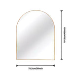 Specchio da parete ad arco con cornice in alluminio nero da 30 x 40 pollici per bagno, vanità, camera da letto, ingresso e soggiorno