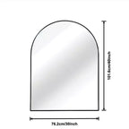 Specchio da parete ad arco con cornice in alluminio nero da 30 x 40 pollici per bagno, vanità, camera da letto, ingresso e soggiorno