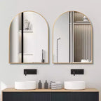 Specchio da parete ad arco con cornice in alluminio nero da 30 x 40 pollici per bagno, vanità, camera da letto, ingresso e soggiorno