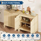 Ante e Ripiano Regolabile, Credenza a Buffet Scanalata per Soggiorno Sala da Pranzo Cucina Ingresso