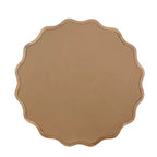 Specchio decorativo da parete moderno da fattoria con cornice in legno massello rotonda ondulata da 36 pollici per camera da letto bagno soggiorno ingresso legno naturale