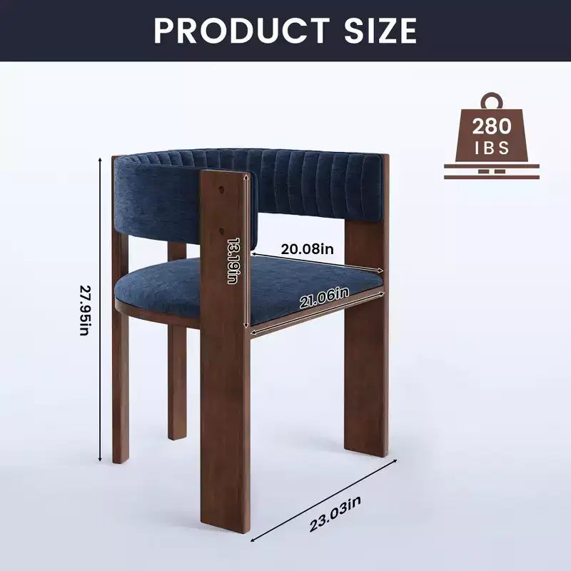 Sedia da pranzo in legno dal design unico con schienale curvo e cuscinetto protettivo (2 pezzi)