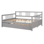 Divano Letto in Legno Massello con Letto Estraibile, Struttura Divano Letto Allungabile in Legno Massello con Letto Estraibile a Scomparsa