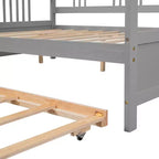 Divano Letto in Legno Massello con Letto Estraibile, Struttura Divano Letto Allungabile in Legno Massello con Letto Estraibile a Scomparsa