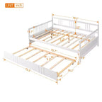 Divano Letto in Legno Massello con Letto Estraibile, Struttura Divano Letto Allungabile in Legno Massello con Letto Estraibile a Scomparsa