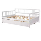Divano Letto in Legno Massello con Letto Estraibile, Struttura Divano Letto Allungabile in Legno Massello con Letto Estraibile a Scomparsa