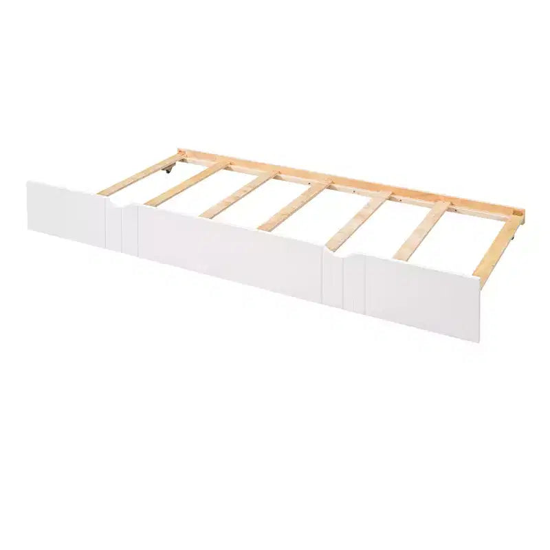 Divano Letto in Legno Massello con Letto Estraibile, Struttura Divano Letto Allungabile in Legno Massello con Letto Estraibile a Scomparsa