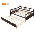 Divano Letto in Legno Massello con Letto Estraibile, Struttura Divano Letto Allungabile in Legno Massello con Letto Estraibile a Scomparsa