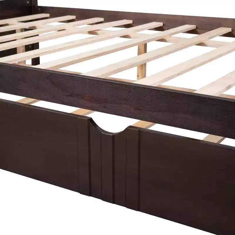 Divano Letto in Legno Massello con Letto Estraibile, Struttura Divano Letto Allungabile in Legno Massello con Letto Estraibile a Scomparsa