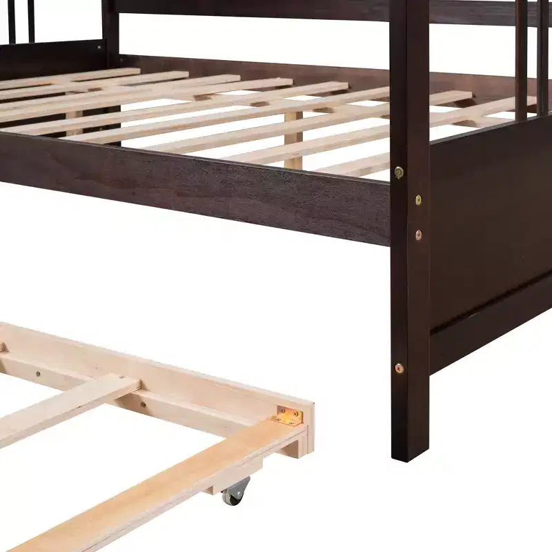 Divano Letto in Legno Massello con Letto Estraibile, Struttura Divano Letto Allungabile in Legno Massello con Letto Estraibile a Scomparsa