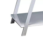 Tavolino 26 pollici, ripiano aperto, cromo, finitura bianco lucido