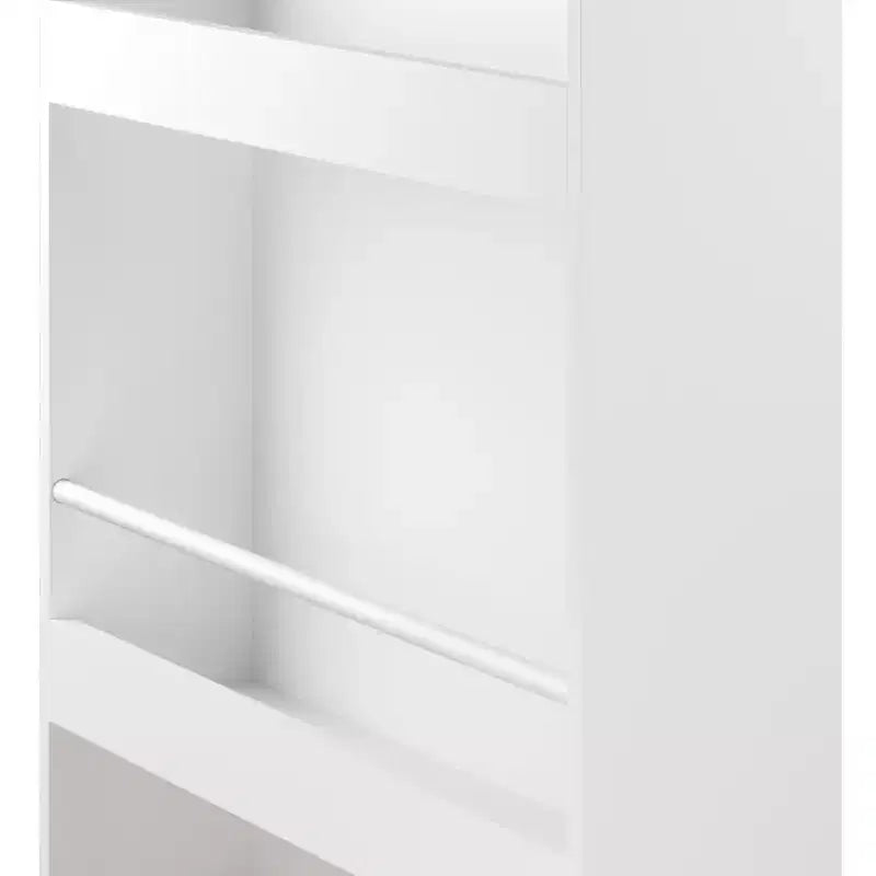 Mensola per libri per bambini da parete con 3 ripiani espositivi frontali, moderna libreria bianca con base in legno naturale - Bianco