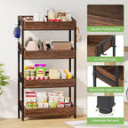 Espositore per Snack a 4 Ripiani con 4 Ganci, adatto per venditori ambulanti, negozi, supermercati e cucine domestiche.