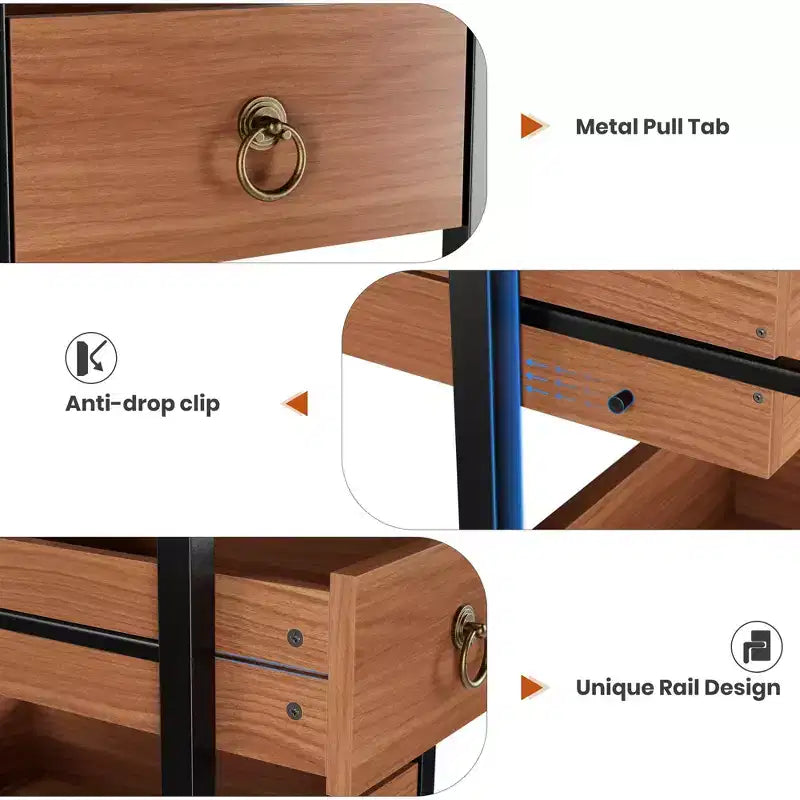Portafrutta e Verdura in Legno, Scaffale Stretto a 5 Ripiani per Snack e Frutta, Organizer Multiuso per Cucina, Soggiorno, Camera da Letto