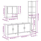 Mobile bagno con mensola 4 pz in legno multistrato, stile moderno
