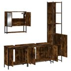Mobile bagno con mensola 4 pz in legno multistrato, stile moderno