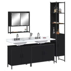 Mobile bagno con mensola 4 pz in legno multistrato, stile moderno