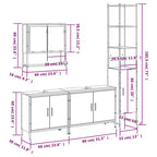 Mobile bagno con mensola 4 pz in legno multistrato, stile moderno