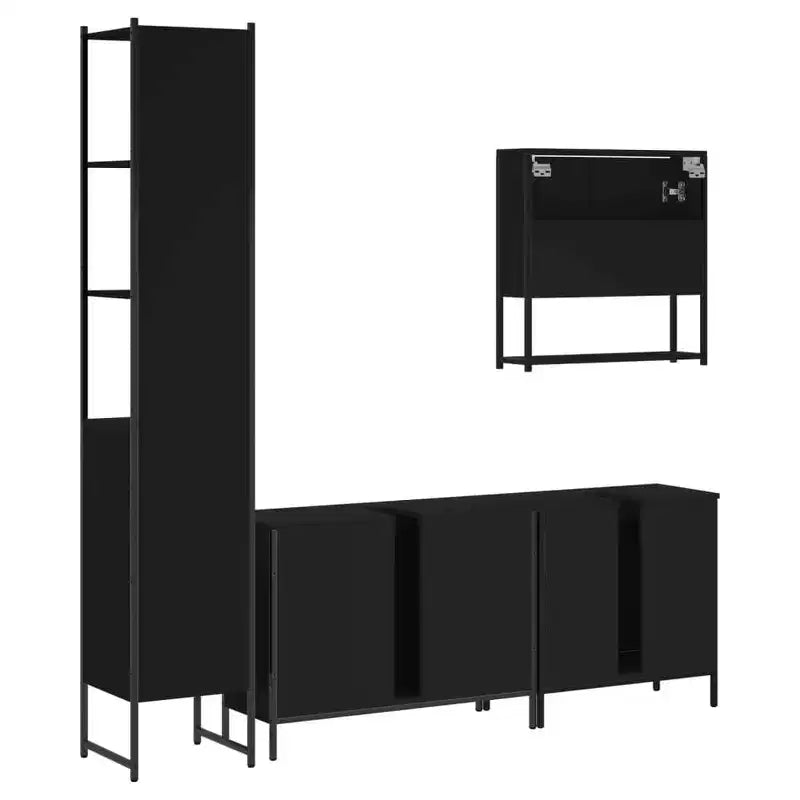 Mobile bagno con mensola 4 pz in legno multistrato, stile moderno