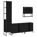 Mobile bagno con mensola 4 pz in legno multistrato, stile moderno