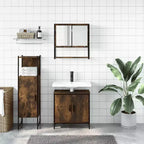 Mobile da bagno con mensola 3 pz in legno multistrato