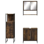 Mobile da bagno con mensola 3 pz in legno multistrato