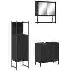 vidaXL Bathroom Furniture Set with Shelf 3 pcs Engineered wood Storage for