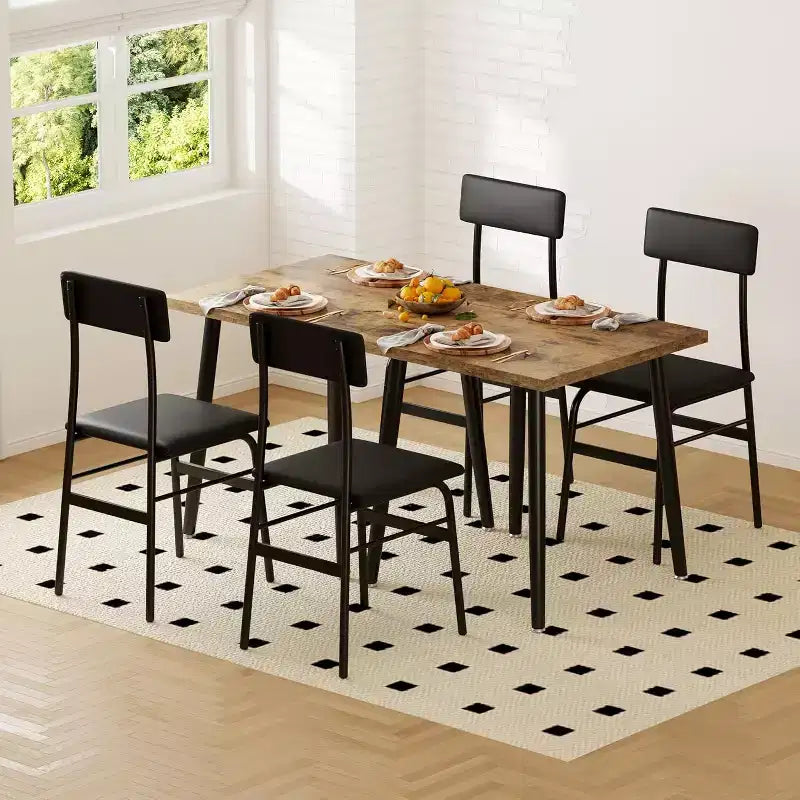 Tavolo da Pranzo Piccolo per 2, Set da Cucina 3 Pezzi con 2 Sedie Imbottite, Tavolo da Colazione per Piccoli Spazi, Sala da Pranzo, Appartamento, Ristorante