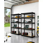 Scaffalature metalliche per garage, Scaffali regolabili per garage, Scaffalature a 5 ripiani, Scaffali multiuso per magazzino, dispensa, cantina