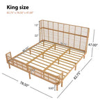 Letto Shadow Coastal Grid in Vimini PE con Testiera ad Ala