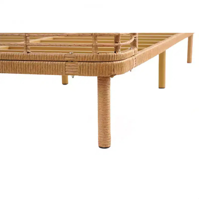 Letto Shadow Coastal Grid in Vimini PE con Testiera ad Ala