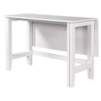Tavolo da pranzo estensibile in legno stile farmhouse da 36 pollici con prolunga pieghevole, ideale per piccoli spazi, gambe in legno massello di gomma, bianco