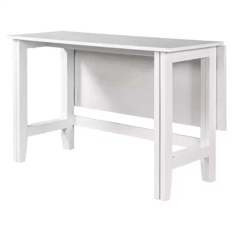 Tavolo da pranzo estensibile in legno stile farmhouse da 36 pollici con prolunga pieghevole, ideale per piccoli spazi, gambe in legno massello di gomma, bianco